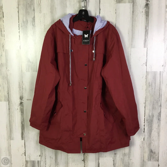 Jacket Windbreaker By Clothes Mentor In Red, Size: 2x