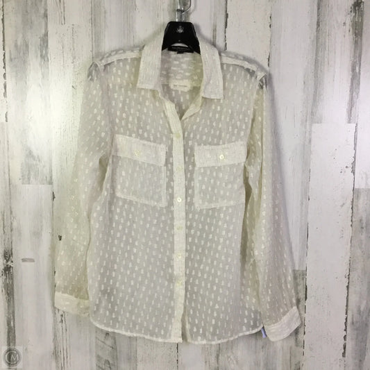 Top Long Sleeve By Banana Republic In Cream, Size: S