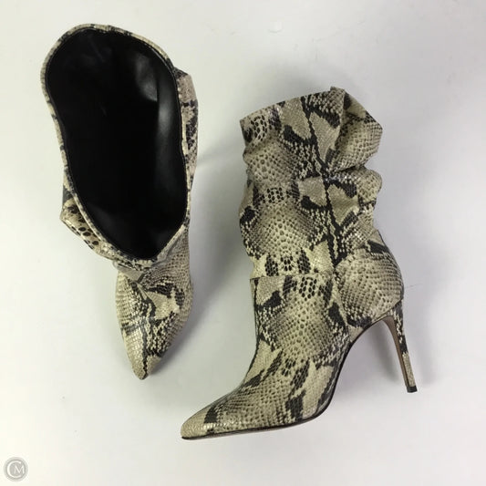 Boots Mid-calf Heels By Schutz In Snakeskin Print, Size: 8