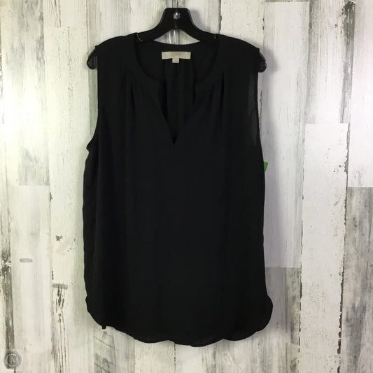 Top Sleeveless By Loft In Black, Size: L