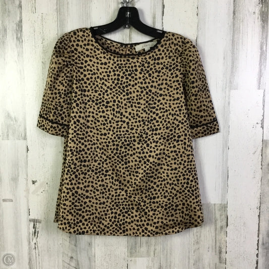 Top Short Sleeve By Loft In Tan, Size: Mp