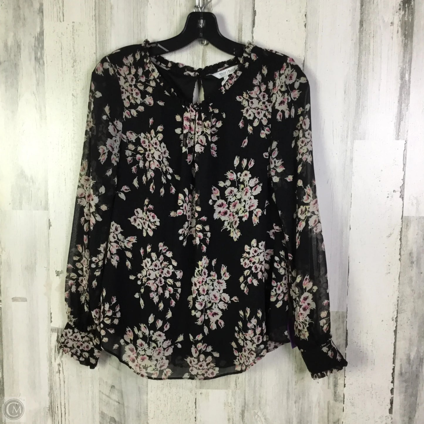 Top Long Sleeve By White House Black Market In Black, Size: S