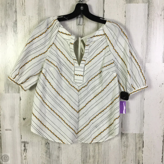 Blouse Short Sleeve By Maeve In White, Size: 6