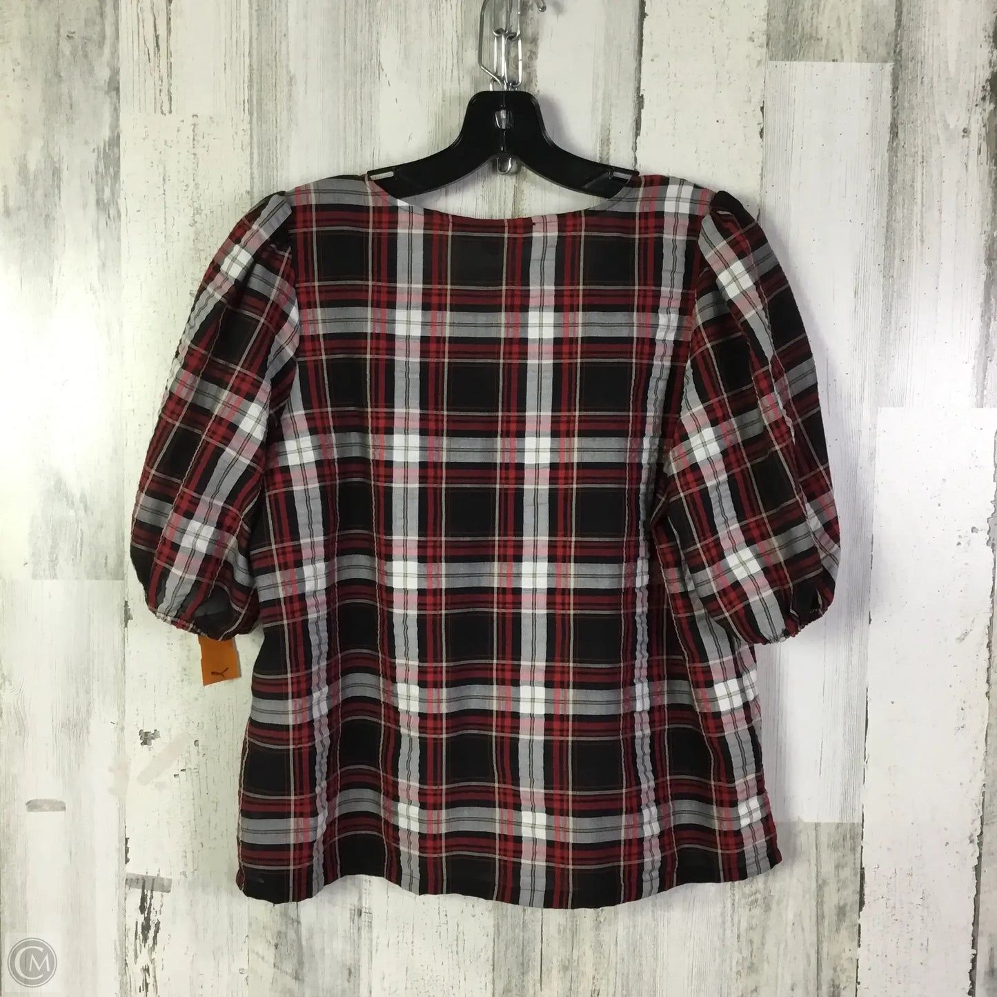 Top Short Sleeve By Loft In Black & Red, Size: S