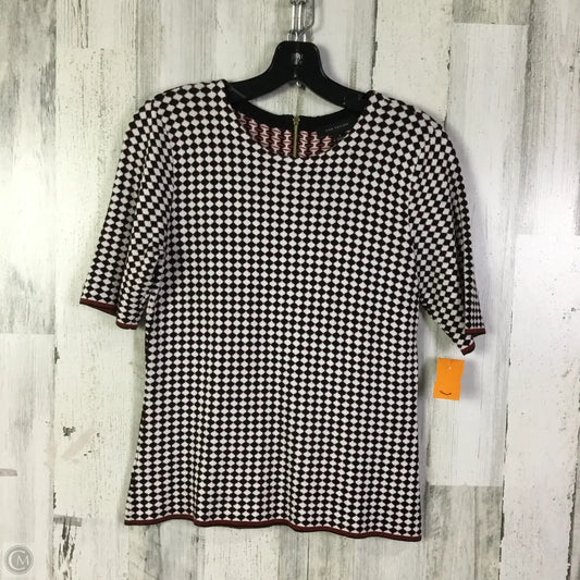 Top Short Sleeve By Ann Taylor In Black & White, Size: S