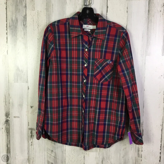Top Long Sleeve By Vineyard Vines In Red, Size: S