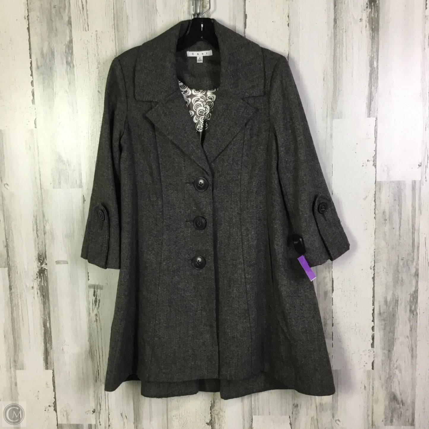 Coat Peacoat By Cabi In Grey, Size: Xs