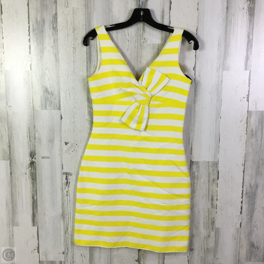 Dress Designer By Kate Spade In White & Yellow, Size: Xs