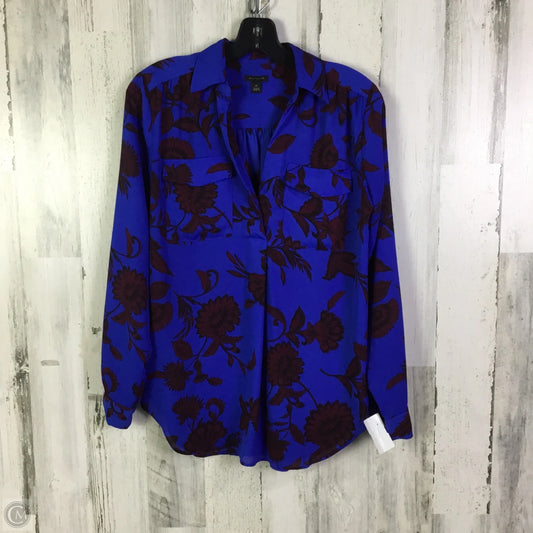 Blouse Long Sleeve By Ann Taylor In Blue, Size: Xs