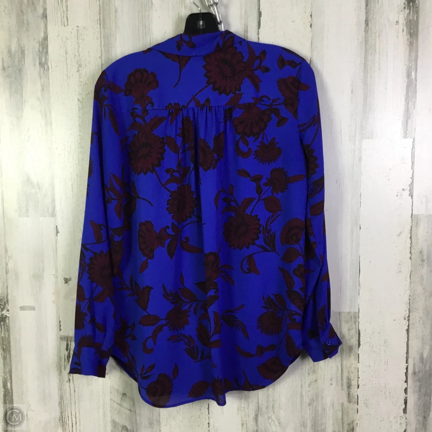 Blouse Long Sleeve By Ann Taylor In Blue, Size: Xs