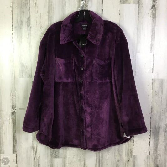 Jacket Faux Fur & Sherpa By Torrid In Purple, Size: L
