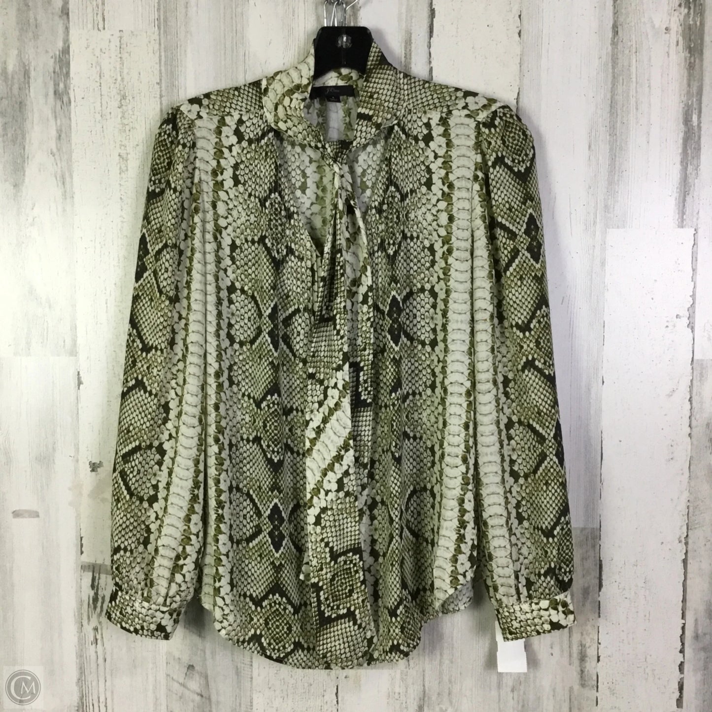 Blouse Long Sleeve By J. Crew In Green, Size: S