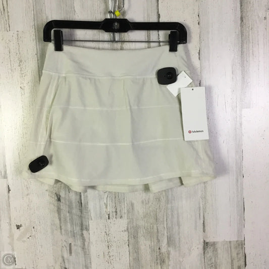 Athletic Skort By Lululemon In White, Size: 4