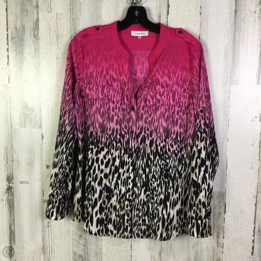 Top 3/4 Sleeve By Calvin Klein In Pink, Size: S