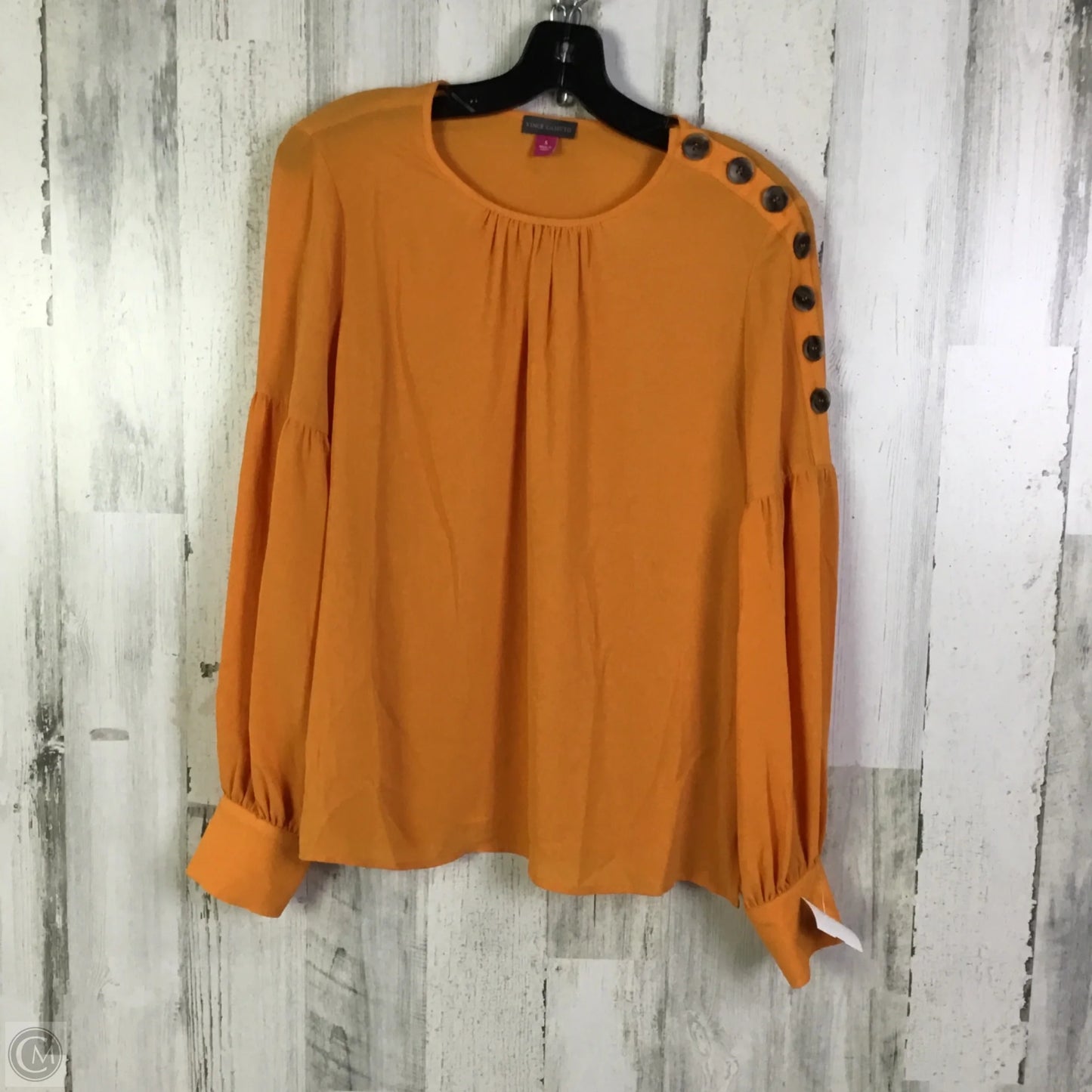 Top Long Sleeve By Vince Camuto In Orange, Size: S
