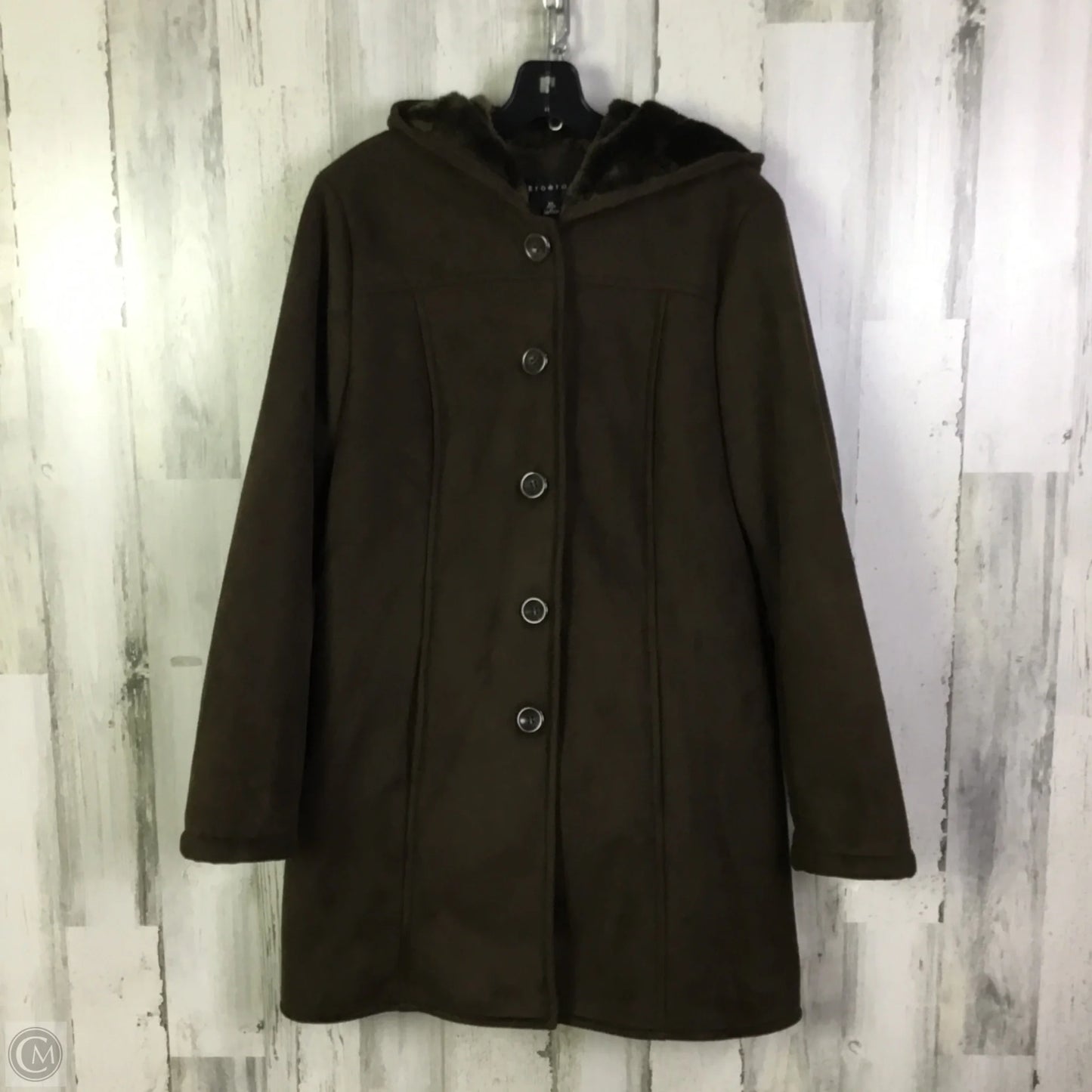 Coat Faux Fur & Sherpa By Braetan In Brown, Size: Xl