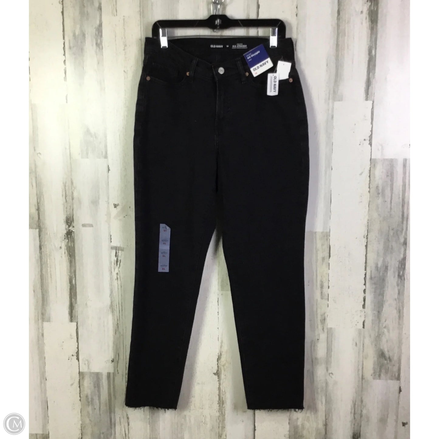 Jeans Straight By Old Navy In Black Denim, Size: 10