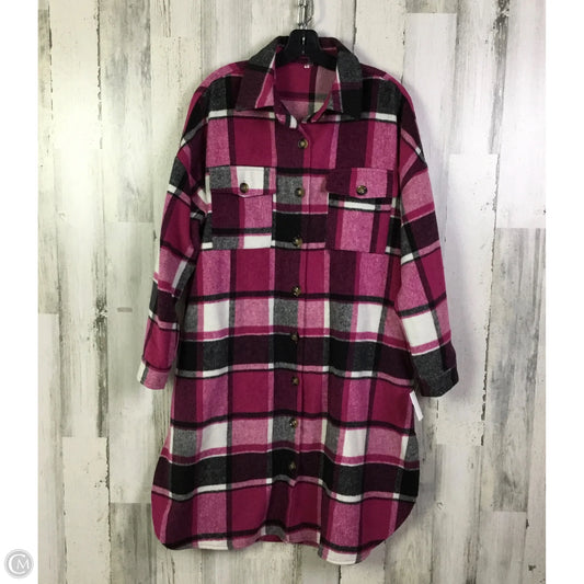 Jacket Shirt By Clothes Mentor In Pink, Size: L