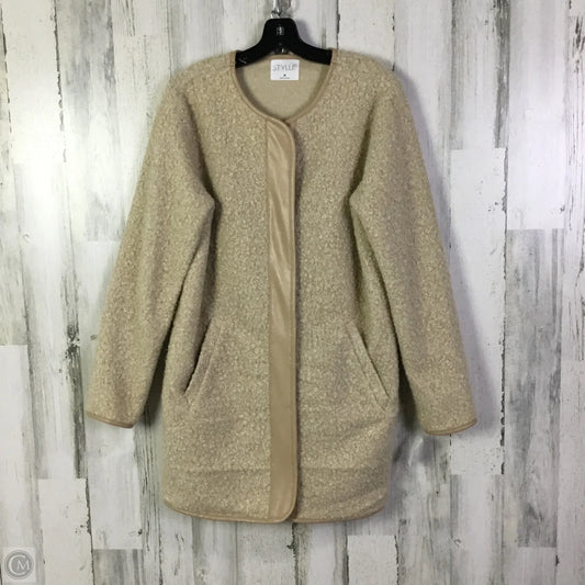 Jacket Shirt By Stylus In Cream, Size: M