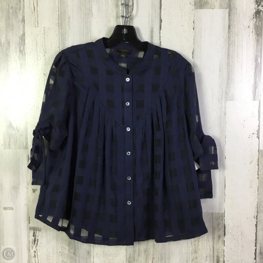 Blouse Short Sleeve By Current Air In Navy, Size: S