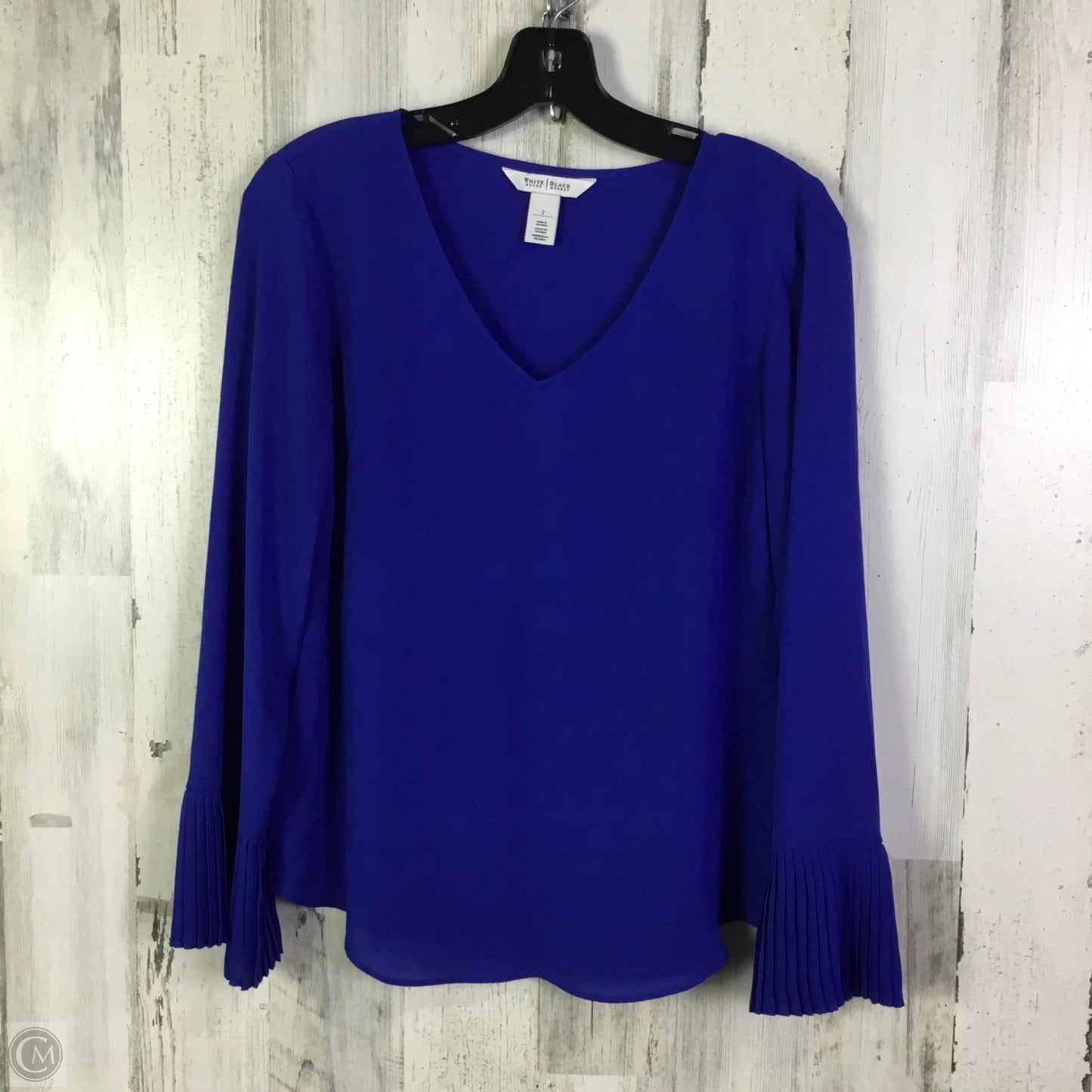 Blouse Long Sleeve By White House Black Market In Blue, Size: Xs