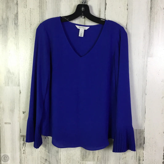 Blouse Long Sleeve By White House Black Market In Blue, Size: Xs
