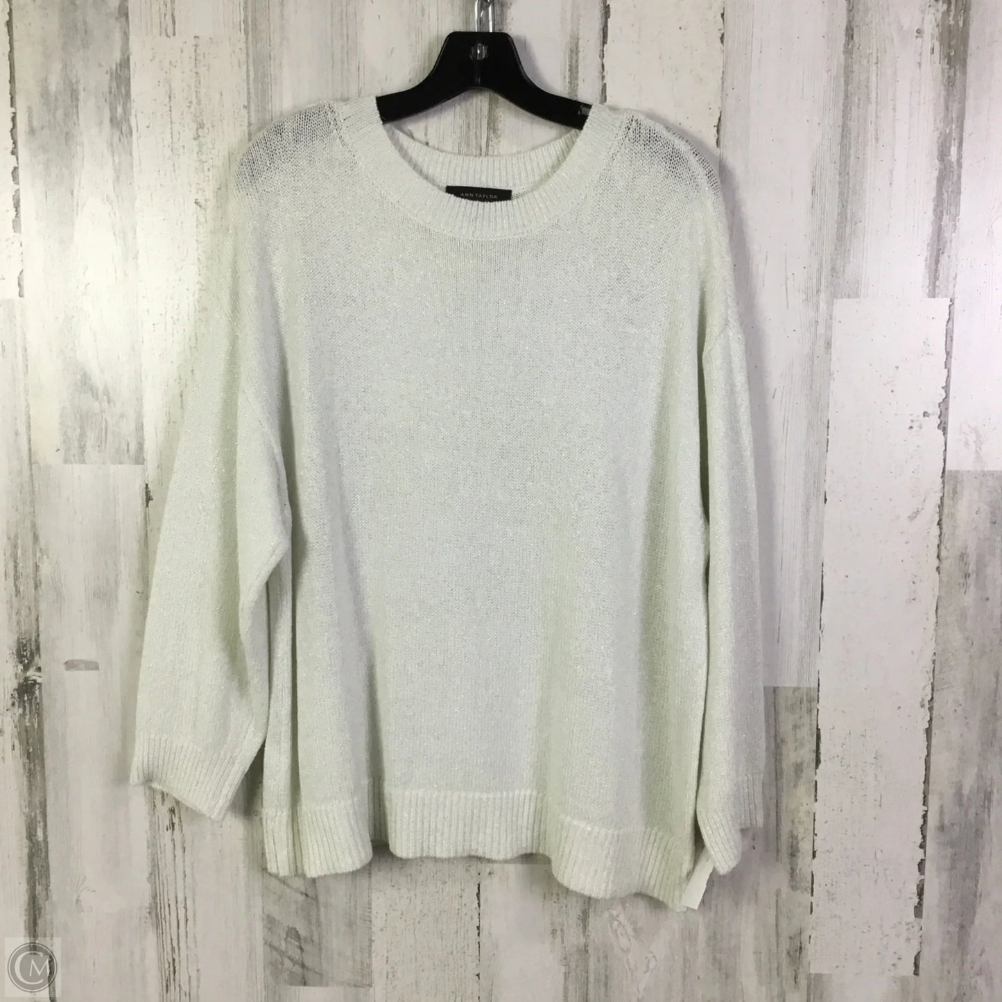 Sweater By Ann Taylor In White, Size: Xl