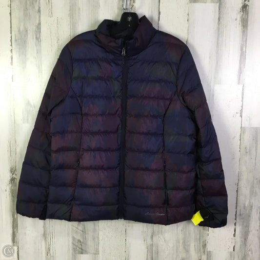 Jacket Puffer & Quilted By Eddie Bauer In Blue, Size: L