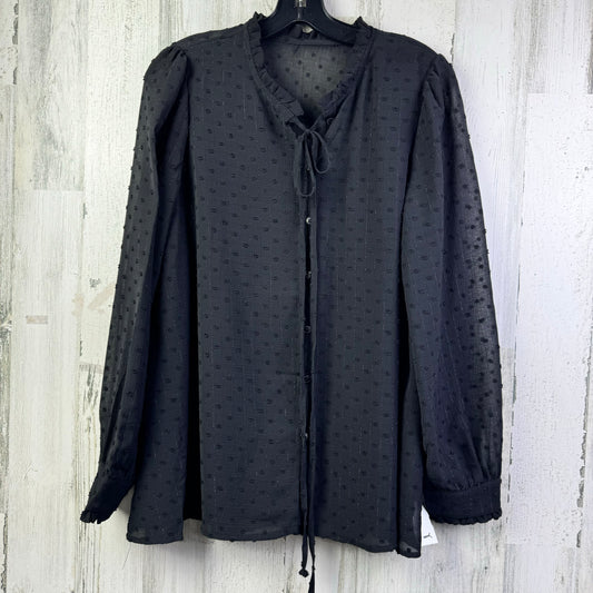 Blouse Long Sleeve By Clothes Mentor In Black, Size: L