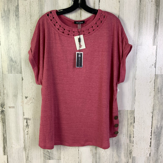 Top Short Sleeve By Cable And Gauge In Red, Size: 1x