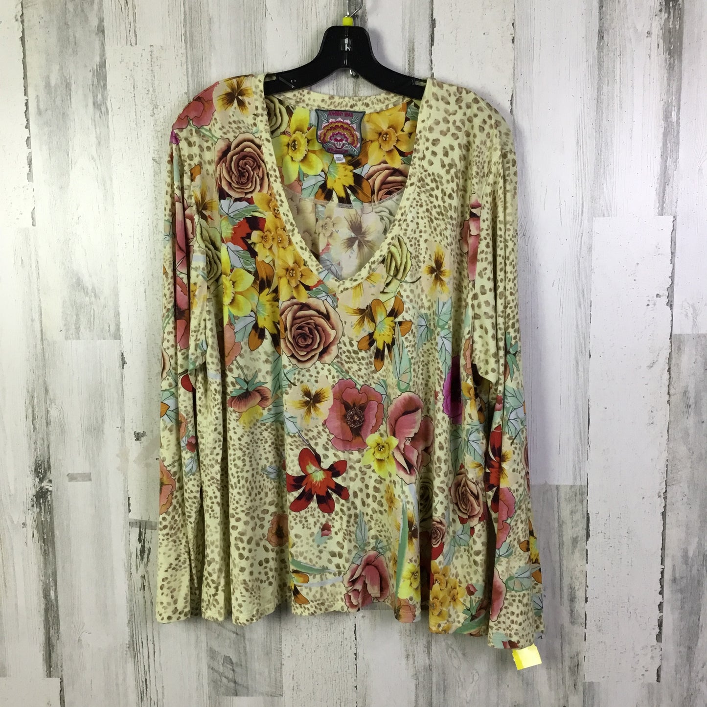 Top Long Sleeve By Johnny Was In Yellow, Size: 2x