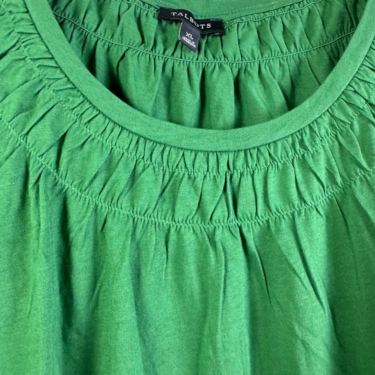 Top 3/4 Sleeve Basic By Talbots In Green, Size: Xl