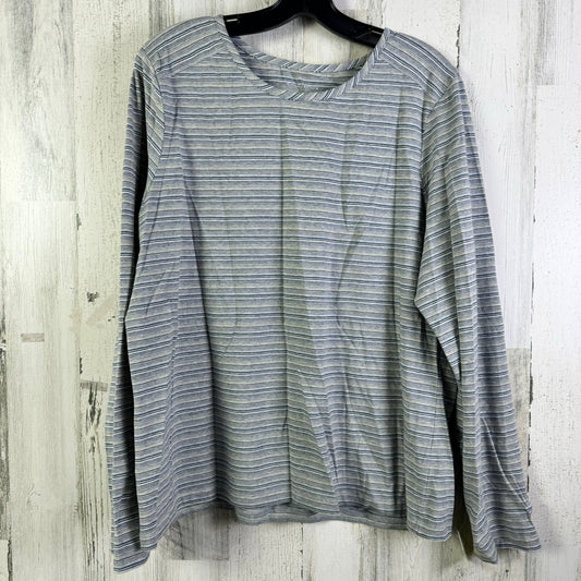 Top Long Sleeve Basic By Charter Club In Blue & Grey, Size: Xl