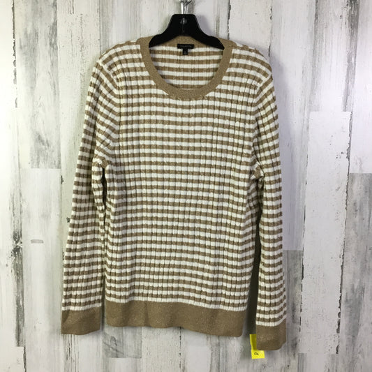 Sweater By Talbots In Cream & Tan, Size: Xl