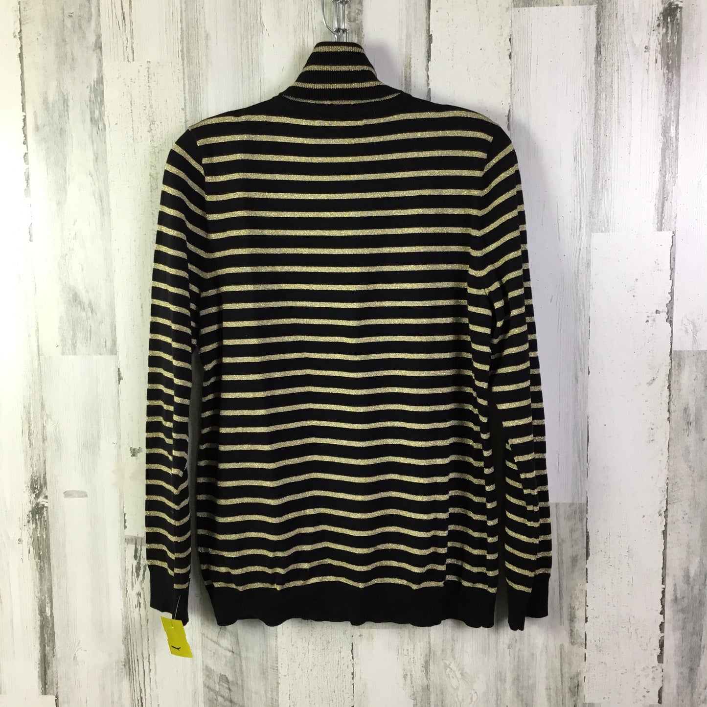 Sweater By Lauren By Ralph Lauren In Black & Gold, Size: Xl