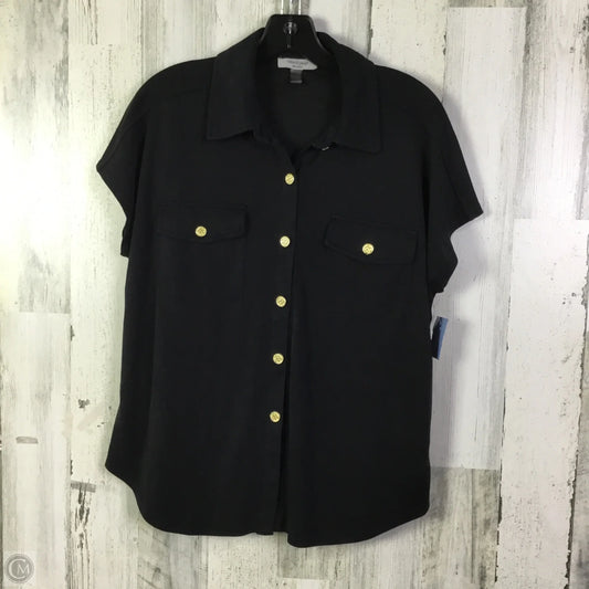 Top Short Sleeve By Cable And Gauge In Black, Size: L
