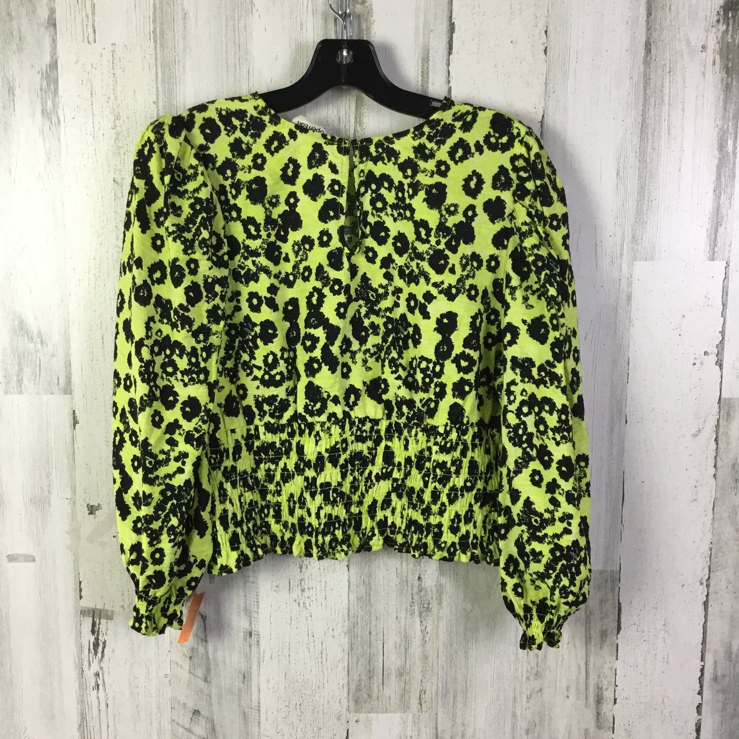 Top Long Sleeve By Open Edit In Black & Yellow, Size: Xl
