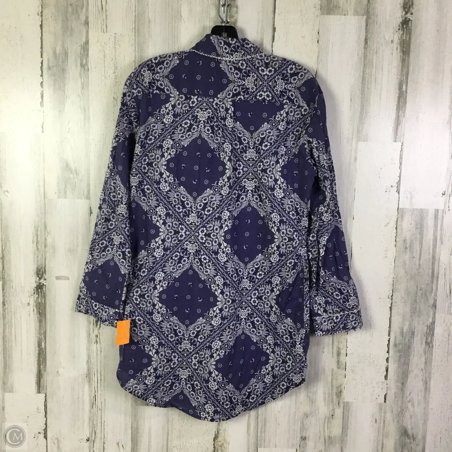 Tunic Long Sleeve By Victorias Secret In Blue & White, Size: Xs