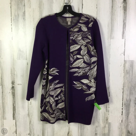 Sweater Cardigan By Chicos In Purple, Size: S