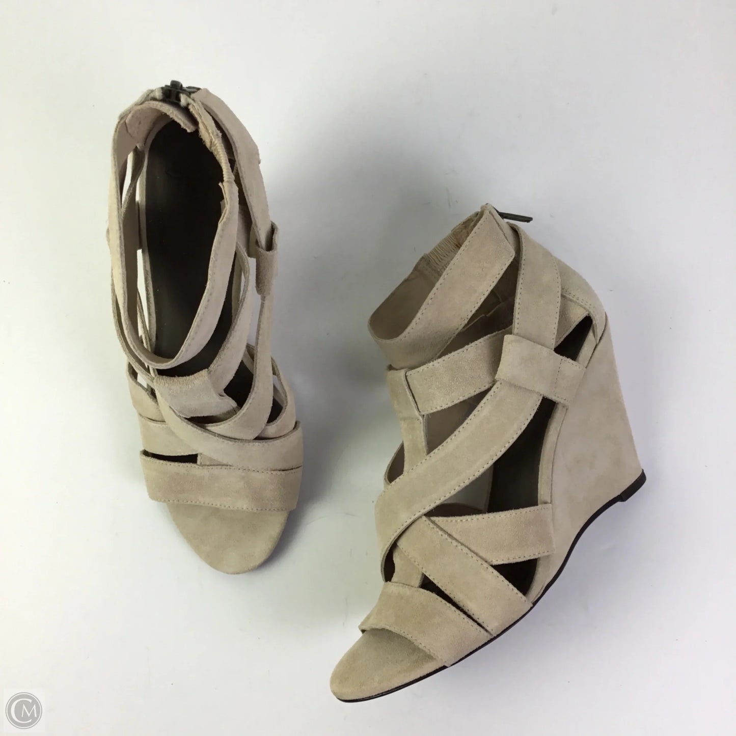 Sandals Heels Wedge By Joie In Tan, Size: 9.5