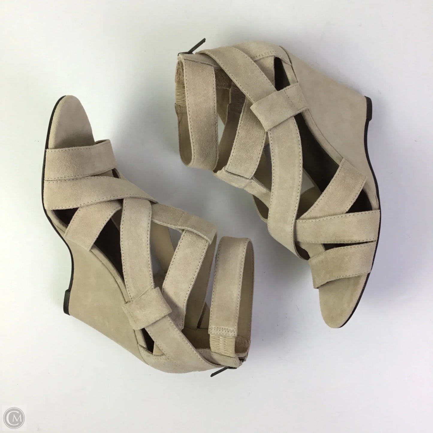 Sandals Heels Wedge By Joie In Tan, Size: 9.5