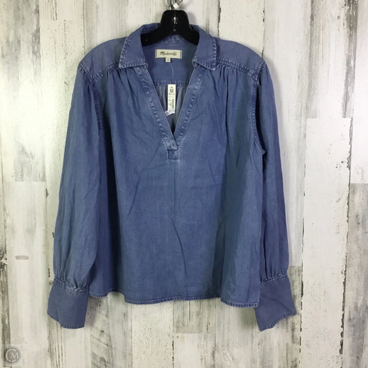 Top Long Sleeve By Madewell In Blue Denim, Size: M