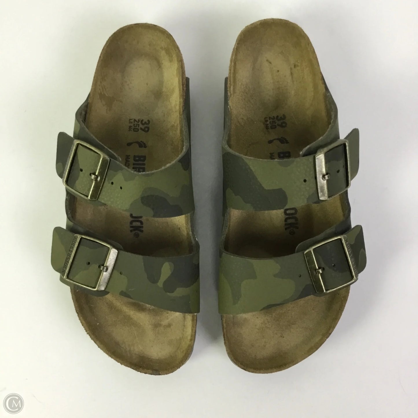Sandals Flats By Birkenstock In Camouflage Print, Size: 8