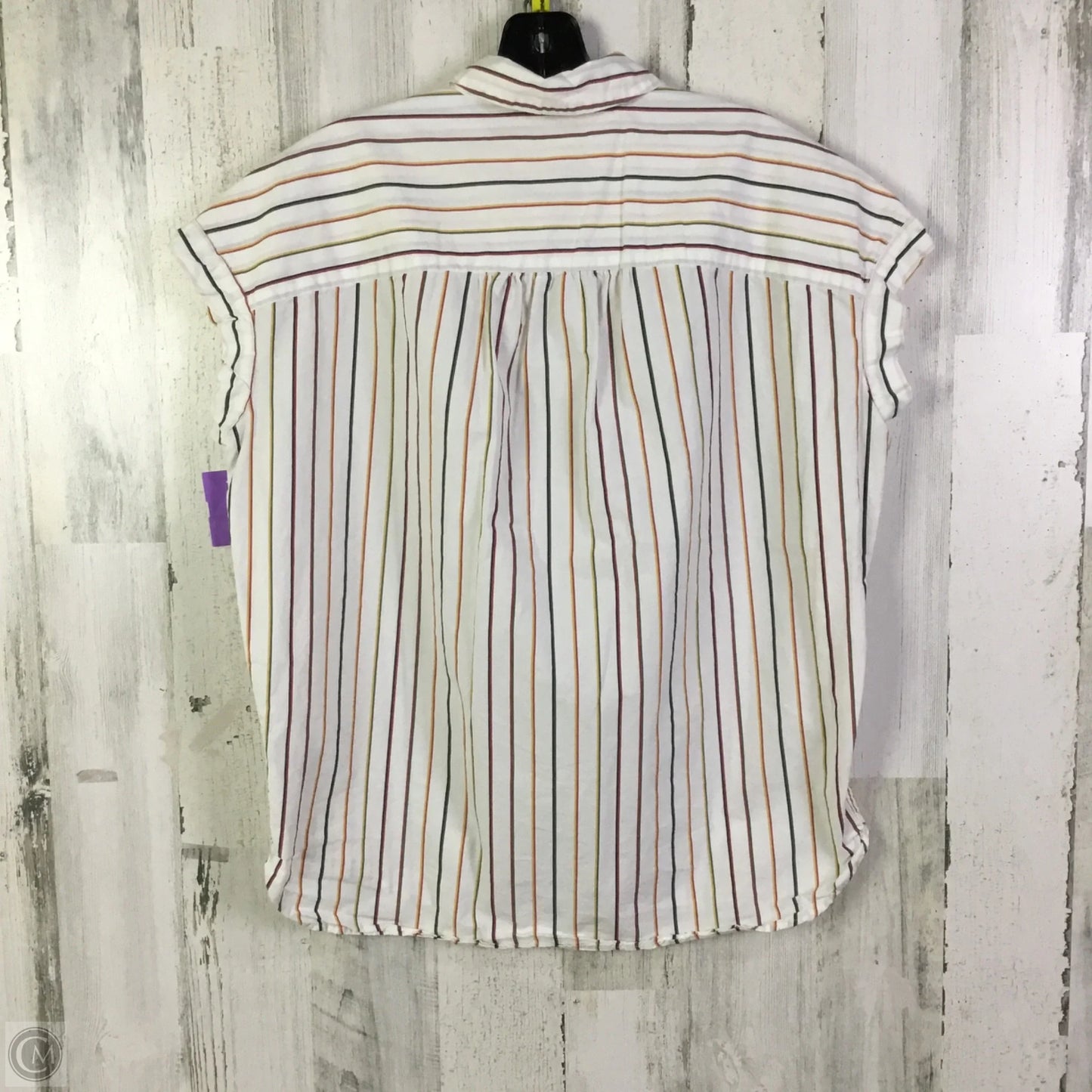 Top Short Sleeve By Madewell In Striped Pattern, Size: Xs