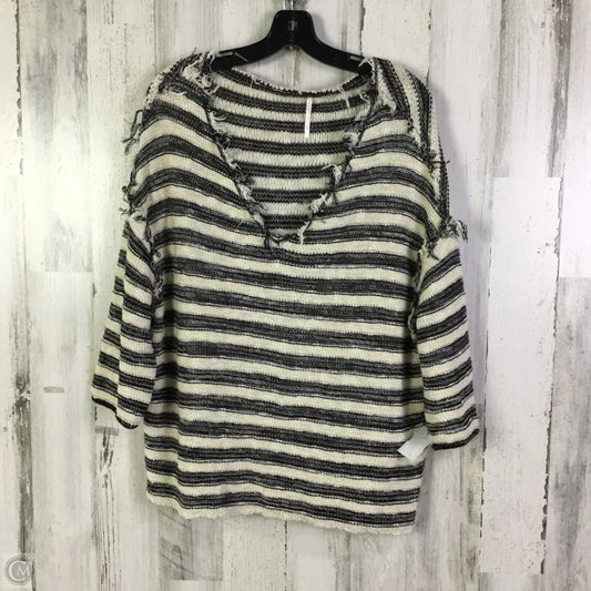 Sweater Short Sleeve By Free People In Black & Cream, Size: M