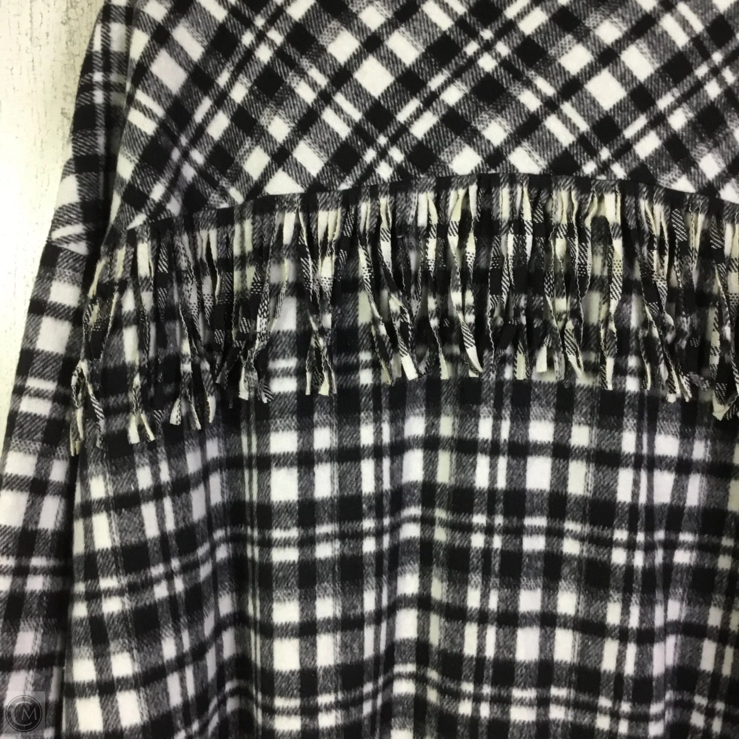 Jacket Shirt By Pink Lily In Black & White, Size: L