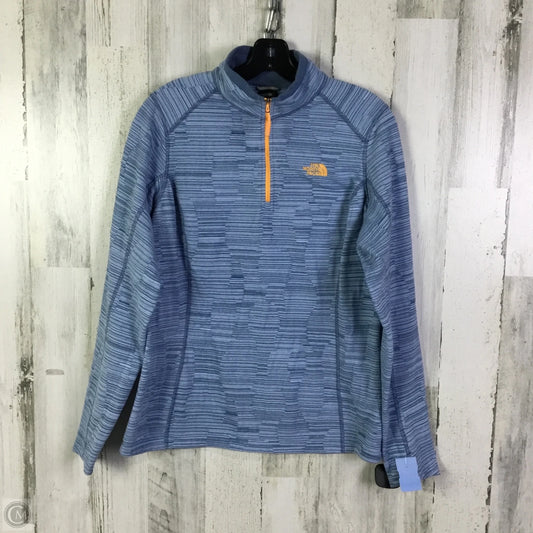 Athletic Top Long Sleeve Collar By The North Face In Blue, Size: L