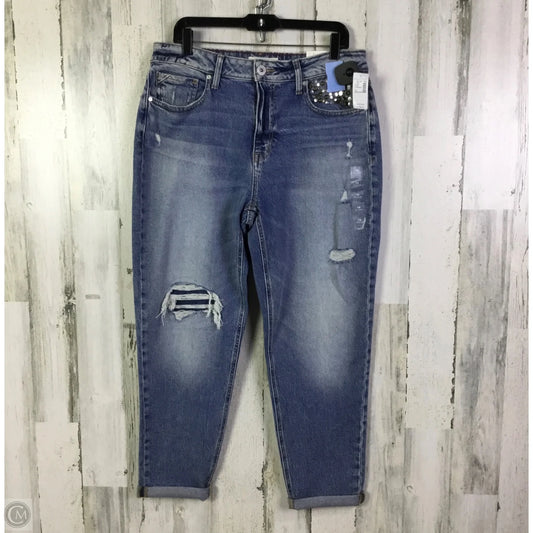 Jeans Straight By Edgely In Blue Denim, Size: 14