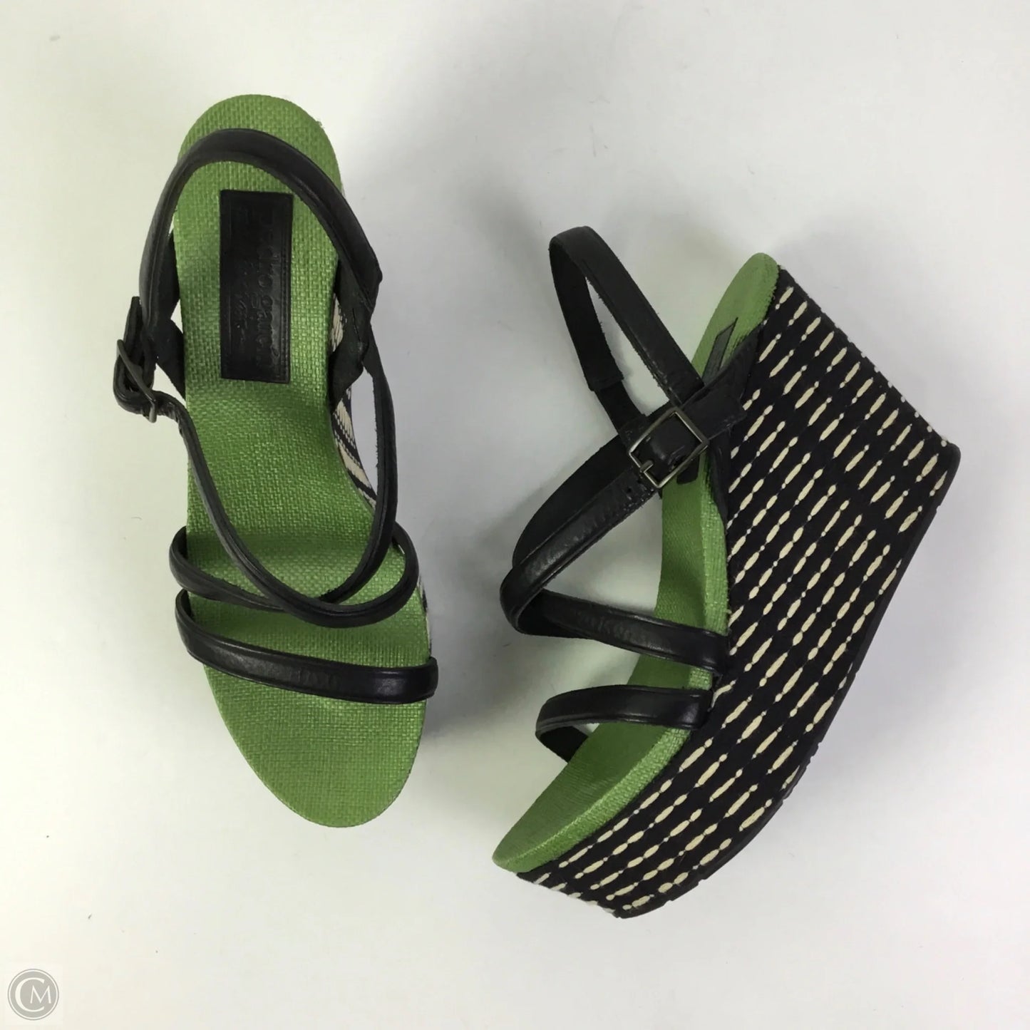 Sandals Heels Platform By Cma In Black & Green, Size: 8.5