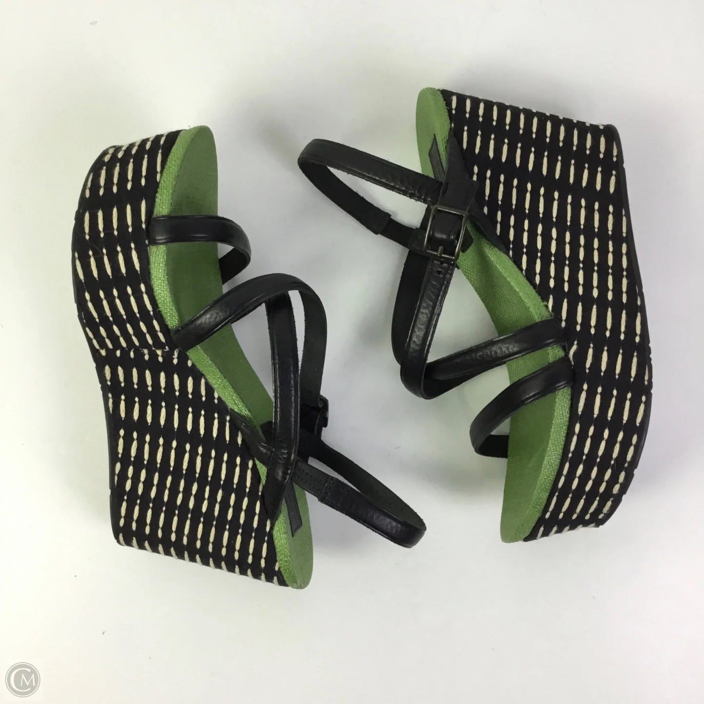 Sandals Heels Platform By Cma In Black & Green, Size: 8.5